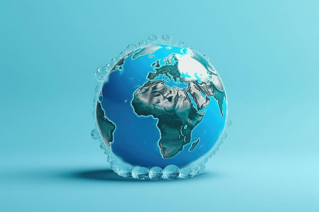 Un globe avec un message caché Save the Water Generative AI