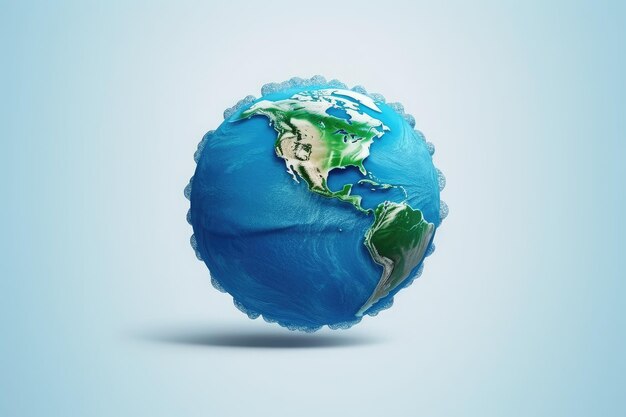 Un globe avec un message caché Save the Water Generative AI
