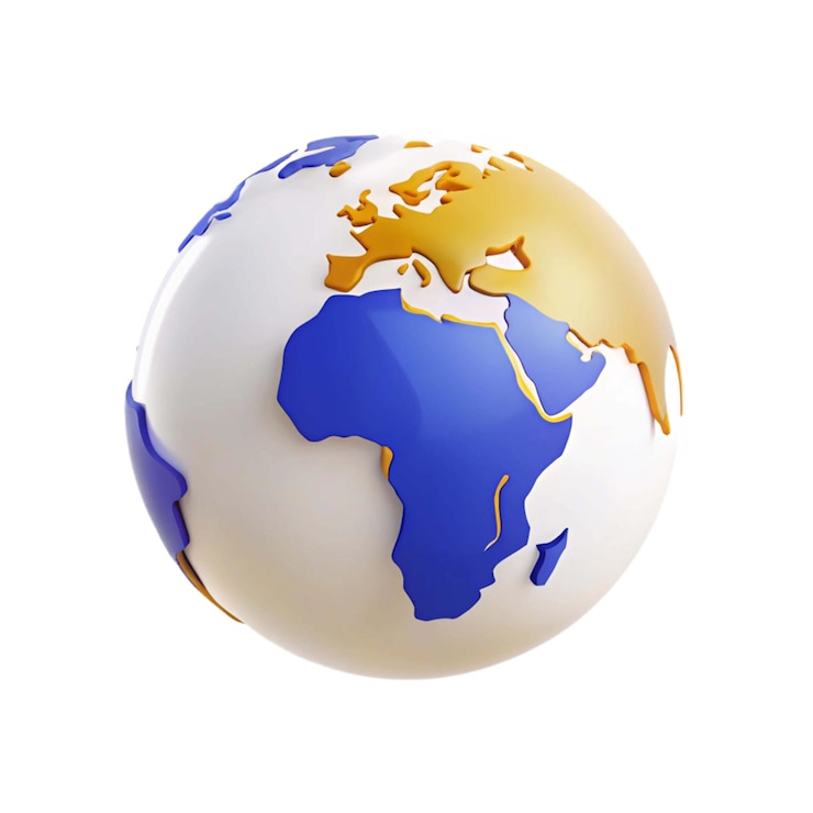 Photo un globe avec un monde bleu et doré dessus