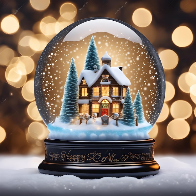 Le globe de neige de cristal de Noël