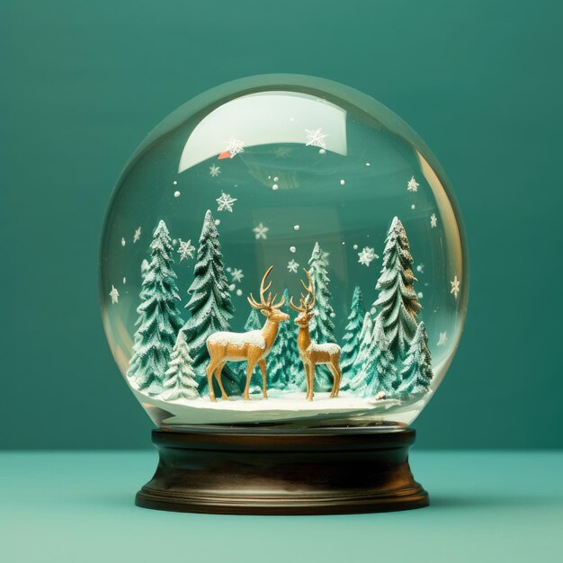 Globe de neige magique avec des décorations de Noël IA générative