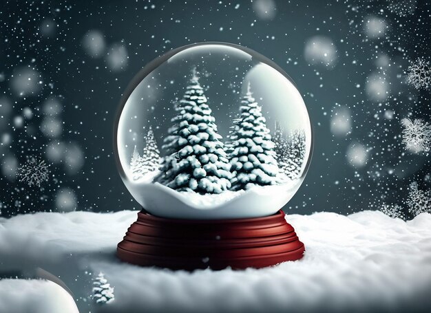 Photo le globe de neige de noël 3d