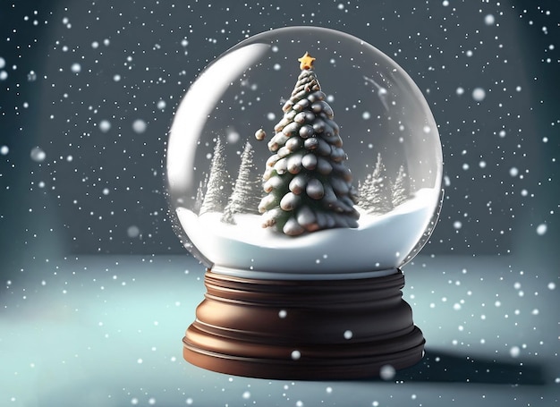 Photo le globe de neige de noël 3d