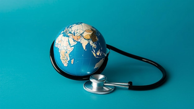 Un globe avec un stéthoscope autour