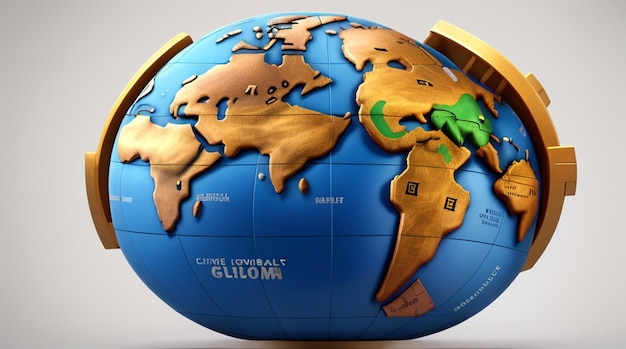 Photo globe terrestre avec la carte