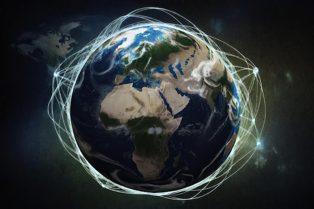 Photo globe terrestre avec l'espace globe terrestre avec l'espace globe terrestre numérique dans l'espace