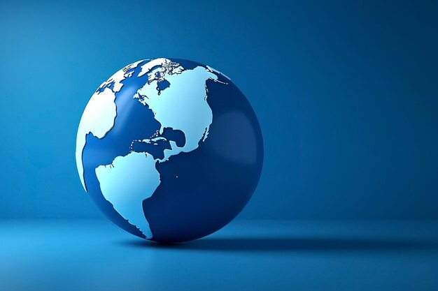 Photo le globe terrestre sur le globe bleu