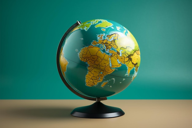 Globe terrestre isolé sur fond vert symbolisant la conservation de la Terre