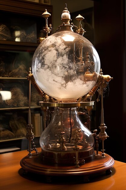 Un globe de verre avec le monde à l'intérieur est fait par l'ingénieur