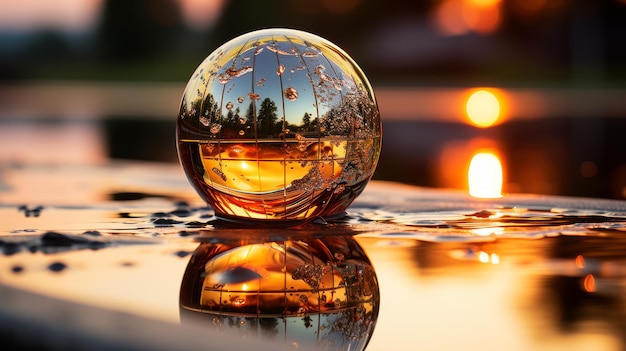 Le globe de verre sur la table