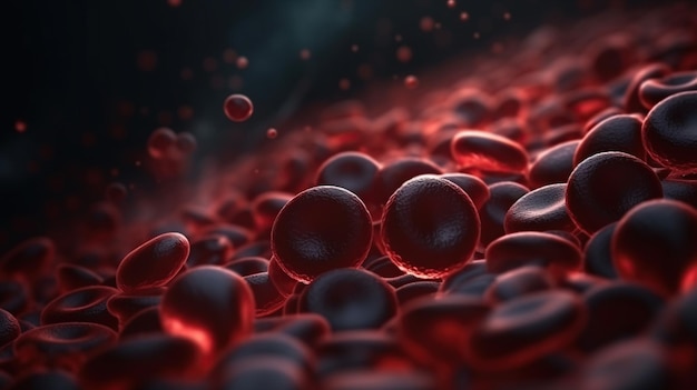 Un globule rouge est entouré de globules rouges