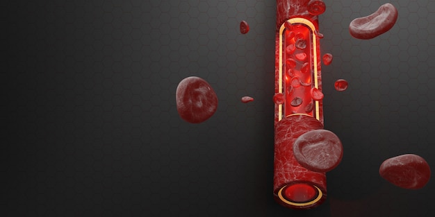 Photo globules rouges couche de peau veines illustration 3d chirurgie intravasculaire