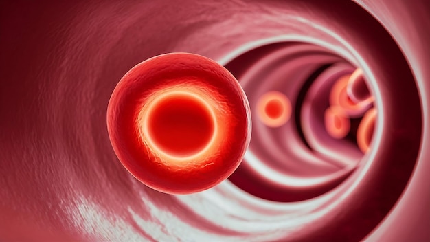 Les globules rouges dans les vaisseaux sanguins