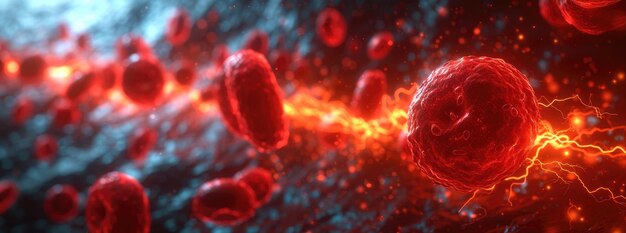 Les globules rouges et l'hémoglobine en gros plan Images médicales