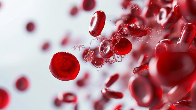 Photo des globules rouges isolés sur une illustration 3d blanche