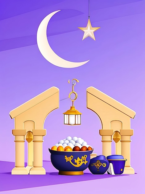 La gloire du Ramadan Des images illustratives qui parlent d'harmonie et de bonheur
