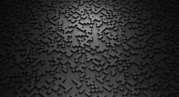 Glowing pixel cube texture fond pixel motif géométrique noir foncé fond d'écran mosaïque abstraite