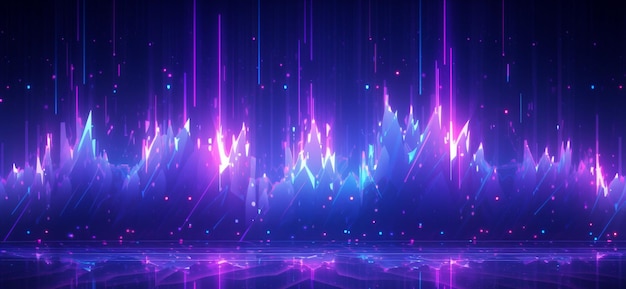 Glowing Waves Abstract Neon Background avec un design minimaliste