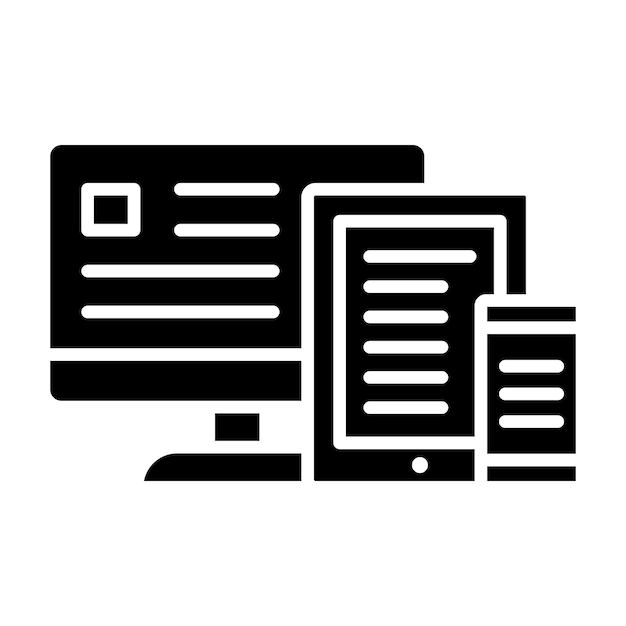 Glyphe de conception adaptative Illustration noire unie