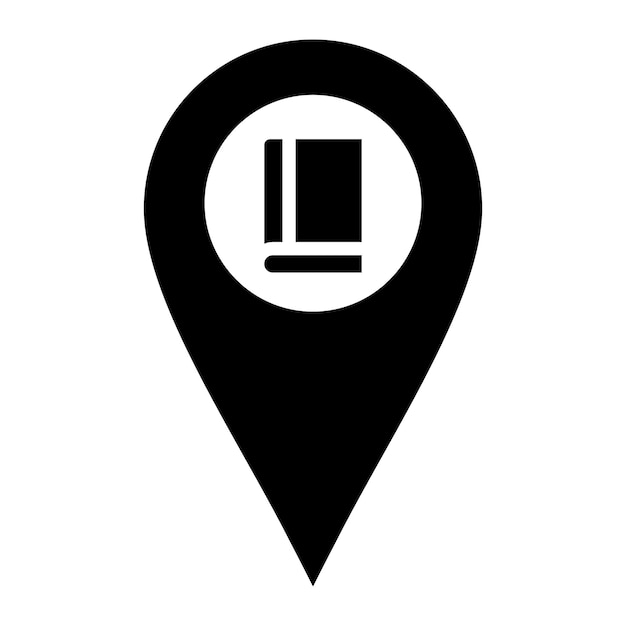 Glyphe d'emplacement de bibliothèque Illustration noire unie