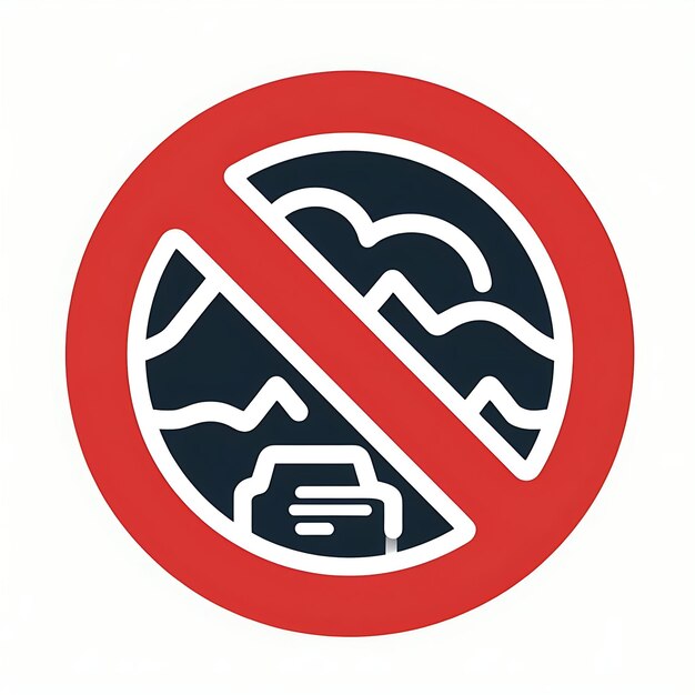 Glyphe plat de ligne rouge interdite de signe interdit