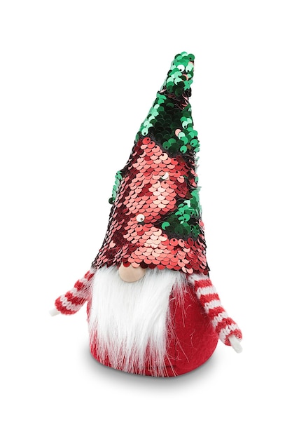 Un gnome avec un sapin de Noël dessus