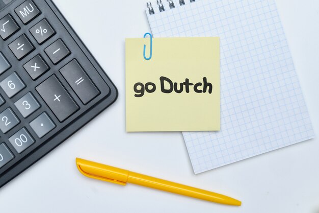 Go Dutch - lettrage à la main anglais idiome argent