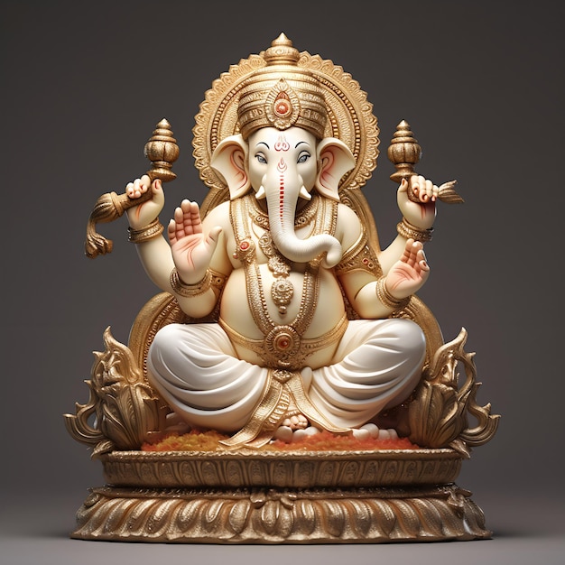 Photo god ganesh image réaliste créée avec l'ia générative