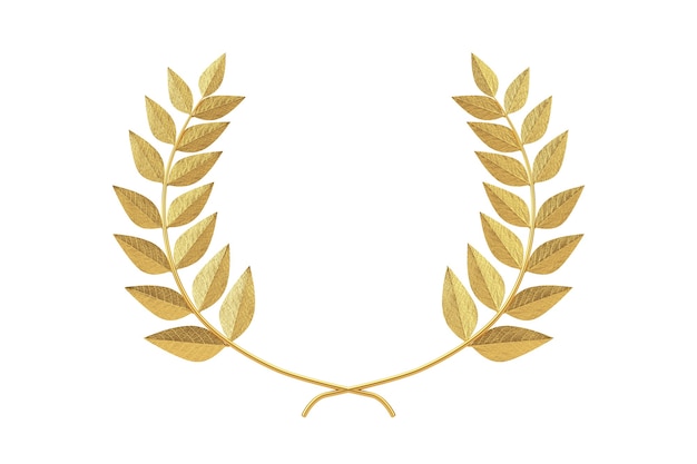 Gold Laurel Wreath Winner Award sur fond blanc. Rendu 3D