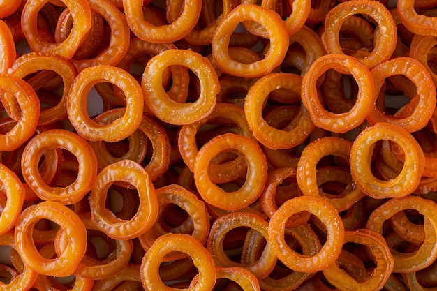 Golden Crispy Onion Rings CloseUp avec une IA générée