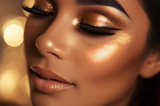 Golden Hour Glamour Radiant Beauty in Sunset's Embrace