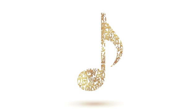 Photo golden music note vector illustration isolated on white background