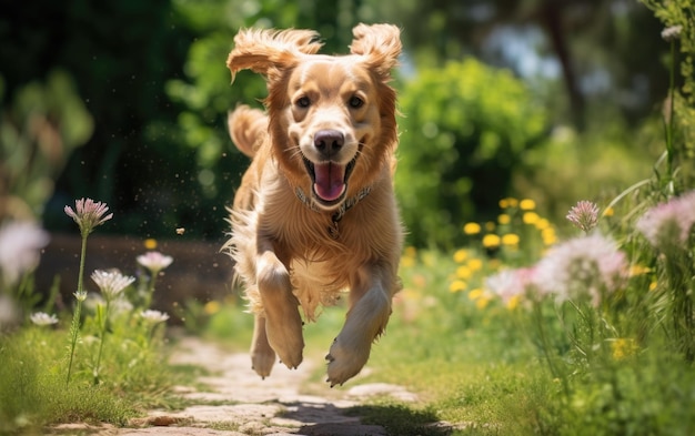 Golden Retriever chien après la pluie de bonheur