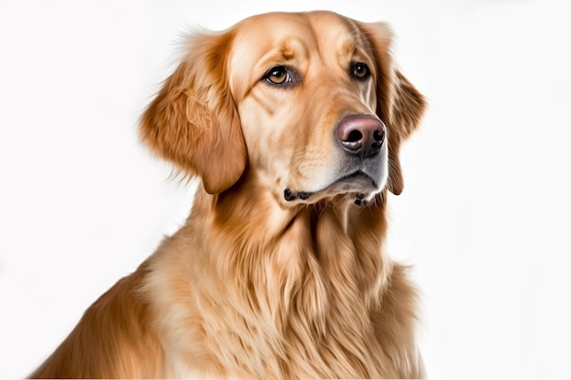 Golden Retriever sur un fond blanc, pur