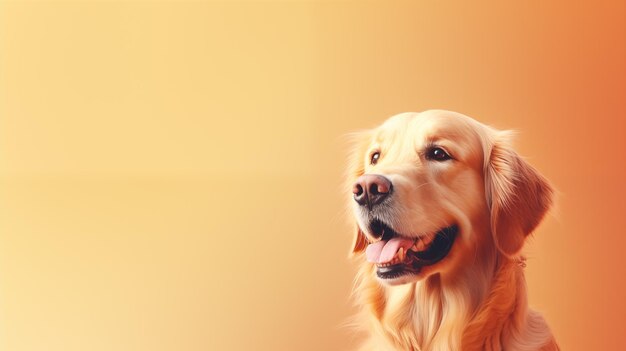 Photo un golden retriever joyeux souriant dans un contexte chaleureux