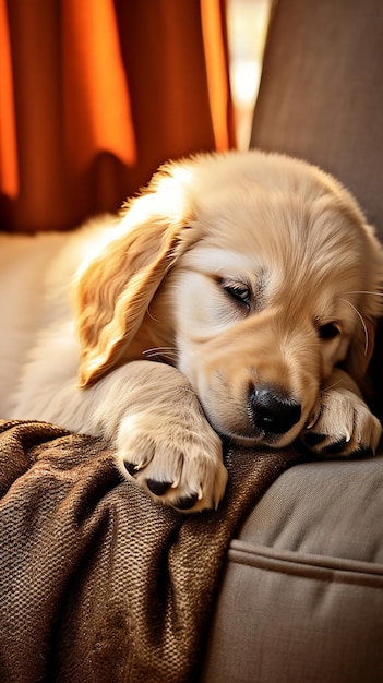 Photo un golden retriever nouveau-né qui dort