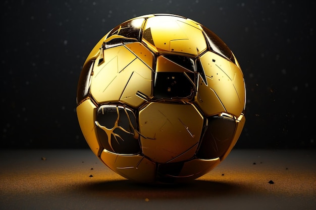 Golden Soccer Ball Glittering Glory Générative Ai