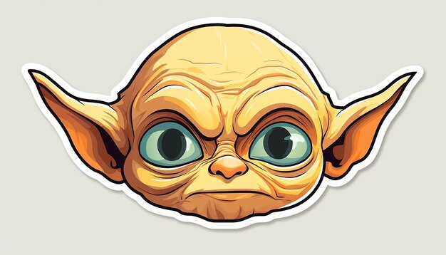 Photo gollum le seigneur des anneaux style doodle art est un autocollant kawaii mignon