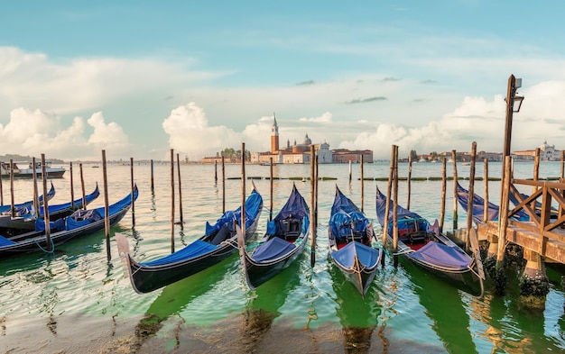 Photo les gondoles et san giorgio à venise