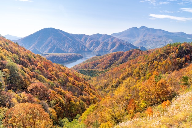 Photo gorge nakatsugawa du point de vue bord du lac azuma