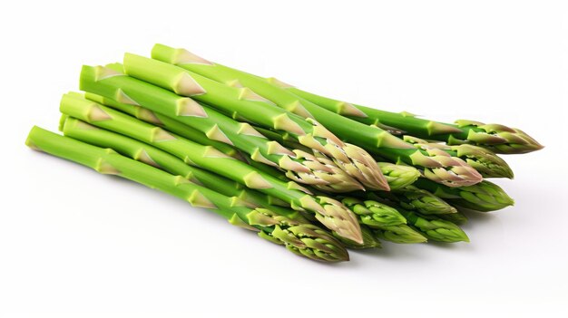 des gousses d'asperges isolées sur un fond blanc