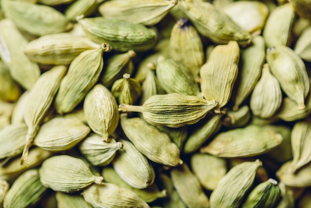 Gousses de cardamome verte séchées