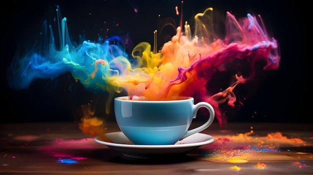 Goûtez les couleurs explosives de l’arc-en-ciel dans une concoction de café