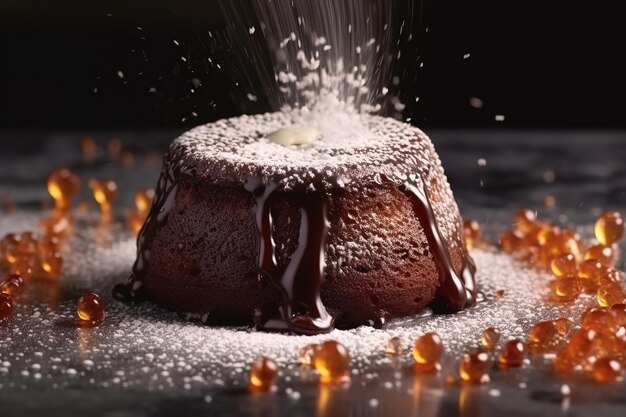 Goûtez à un gâteau de lave au chocolat décadent avec son centre riche et gluant qui s'échappe à mesure que vous le coupez.