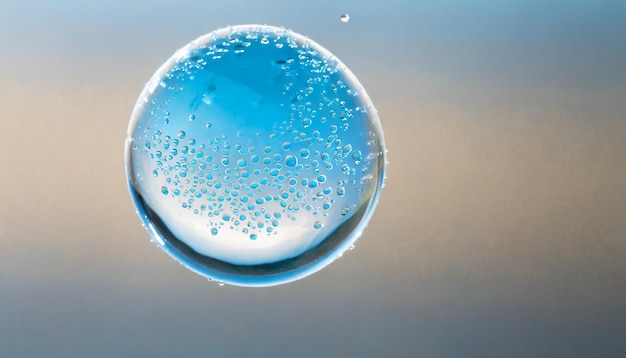 Photo goutte de bulle d'eau isolée sur blanc