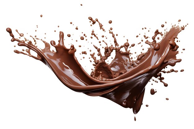 Photo une goutte de chocolat avec une goutte de lait.