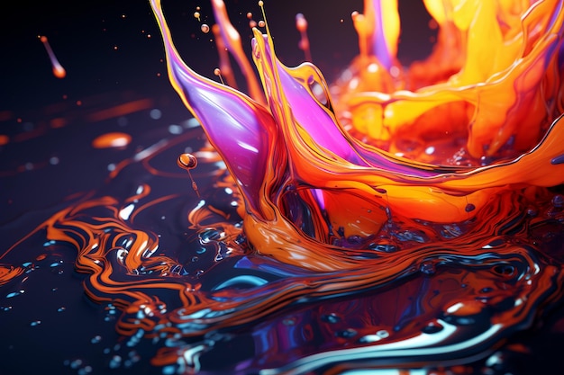 goutte de couleur abstraite 3d