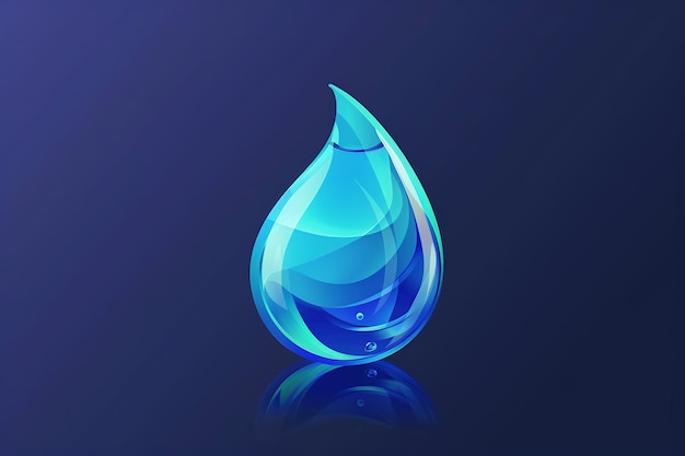 une goutte d'eau bleue avec le mot bleu dessus