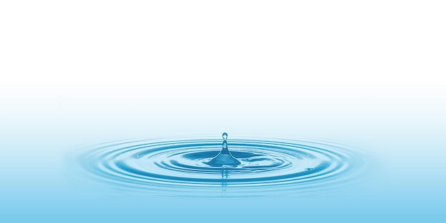 Photo une goutte d'eau bleue à la surface de l'eau illustration 3d