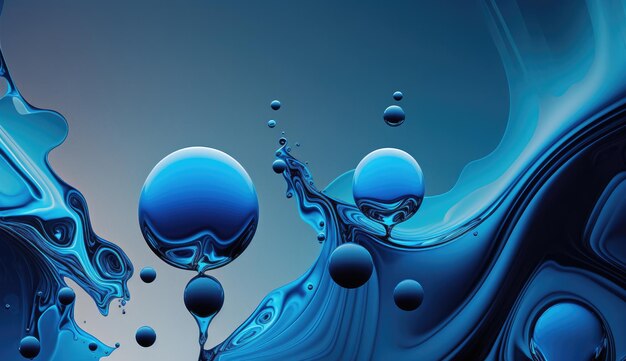 Une goutte d'eau bleue